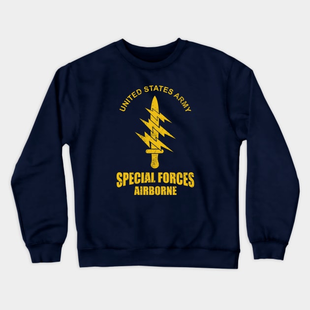 US Special Forces Airborne (distressed) Crewneck Sweatshirt by Firemission45